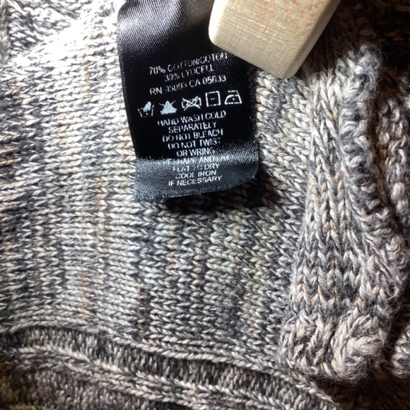 NIC + ZOE Womens Knit Cardigan Size Small Petite PS Gray Tan Marled Snap Closure - Picture 12 of 12